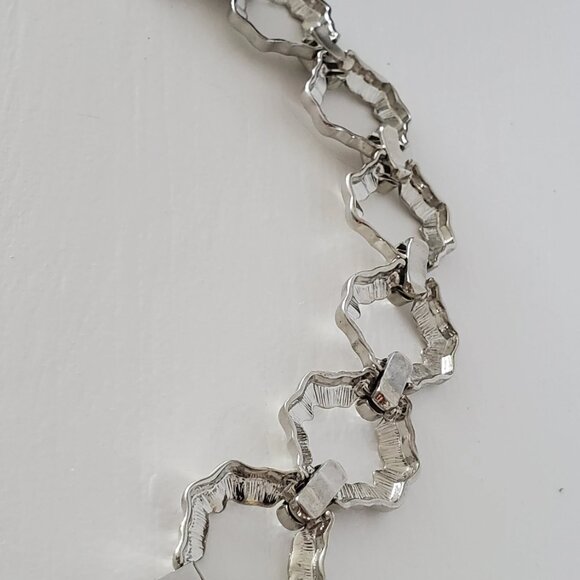 Signed Lia Sophia Silver-tone and Clear Rhinestone Link Bracelet - Picture 9 of 10